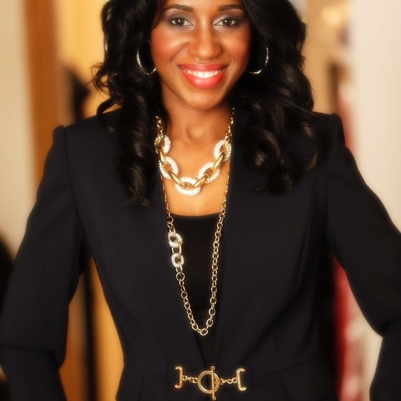 NWT Ann Taylor Circle Pave Long Necklace - Picture 2 of 2